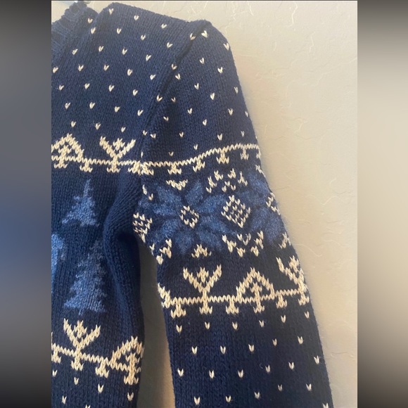 POLO Ralph Lauren boys navy Pima cotton and wool reindeer sweater size 7 - Picture 5 of 9